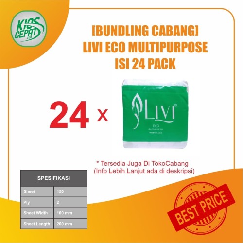 [BUNDLING CABANG] Tissue LIVI ECO Multipurpose 150s isi 24Pack