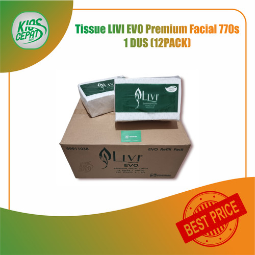 [KHUSUS GOJEK/GRAB] Tissue LIVI EVO Premium Facial 770s 1 DUS (12PACK)