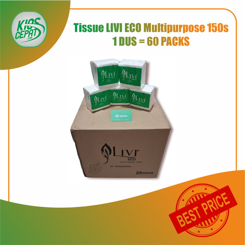 [KHUSUS GOJEK/GRAB] Tissue LIVI ECO Multipurpose 150s 1DUS (60 Pack)