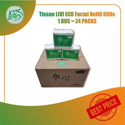 [KHUSUS GOJEK/GRAB] Tissue LIVI ECO Facial Refill 600s (1DUS = 24PACK)