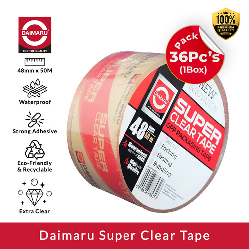 Daimaru OPP Lakban Bening Super Clear Tape 48mm x 50M 36 Pcs / 1 Box