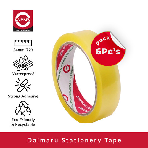 [Dapat 6pcs] Daimaru Stationery Tape 24mm x 72 Yard