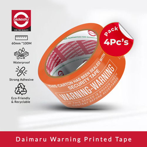 [Dapat 4pcs] Daimaru Lakban Warning 60mm x 100m