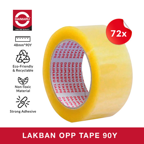 [Paket 1 Dus Isi 72pcs] Daimaru OPP Lakban Bening 48 mm x 90 Yard