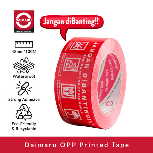 Daimaru OPP Printed Tape Lakban Jangan Dibanting 48 mm x 100 meter