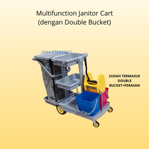 Trolley Janitor Multifungsi dengan Double Bucket (D-11-1D)