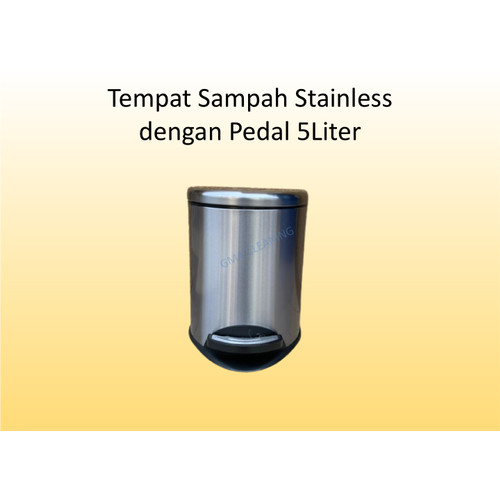 Tempat Sampah Stainless dengan Pedal Ukuran 5Liter