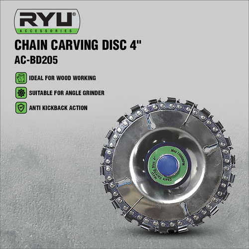 RYU CHAIN CARVING DISC 4 INCH - MATA GERINDA POTONG KAYU - PERKAKAS