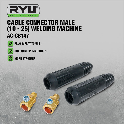 RYU CABLE CONNECTOR MALE (10 - 25) INVERTER - KONEKTOR KABEL LAS