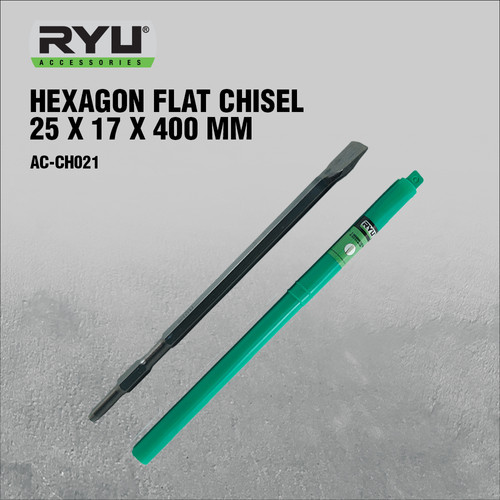 RYU HEXAGON FLAT CHISEL 25 X 17 X 400 MM