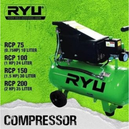 RYU COMPRESSOR 25 LITER 1 HP - 1 / MOTOR PENGGERAK / KOMPRESOR LISTRIK