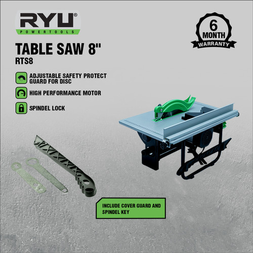 RYU TABLE SAW - MESIN GERGAJI MEJA 8 INCH - RTS8