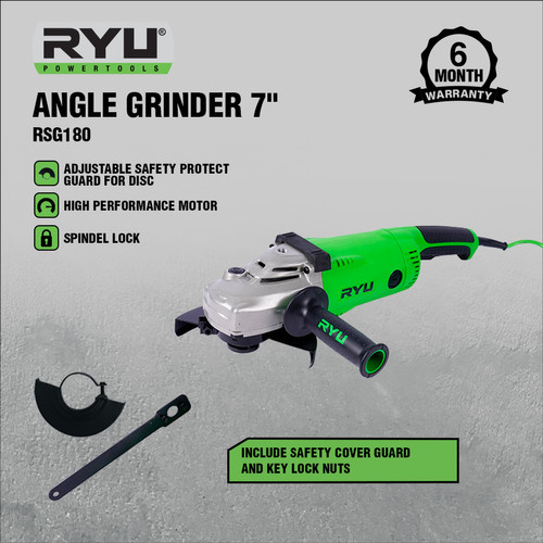 Ryu Angle Grinder 7" Rsg180 - Mesin Gerinda Tangan - Selep