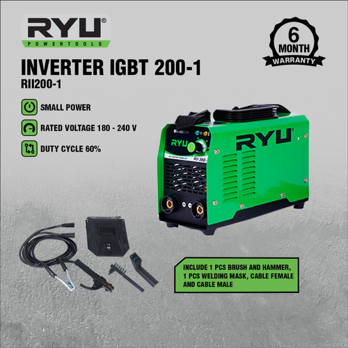 RYU INVERTER IGBT 200-1 - MESIN LAS LISTRIK - PERKAKAS