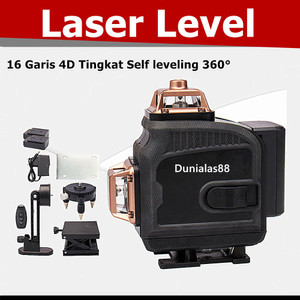 Laser Level 16 Garis 4D Tingkat Self leveling 360° JLD Pakai Remot