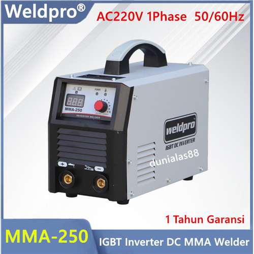 Mesin Las Weldpro MMA 250A Inverter Trafo Las Listrik MMA-250 MMA250