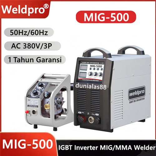 Mesin Las Weldpro MIG 500A Trafo Las Inverter With Wire Feeder MIG-500