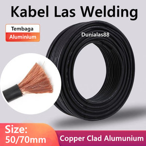 5M Kabel Las Hitam 50mm 70mm Aluminium Tembaga Welding Cable