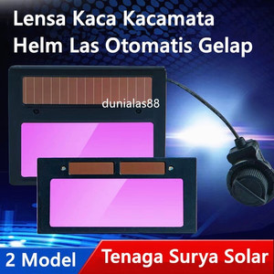 Lensa Kaca Kacamata Helm Las Otomatis Gelap Tenaga Surya Solar Auto