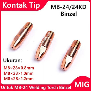 Kontak Contact Tip Mb24 M6×28×0.8 M6×28×1.0 M6×28×1.2 24KD Torch