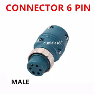 6 Pin Male Konektor Kabel Connector 6pin Utk MIG Mesin Las Wire Feeder