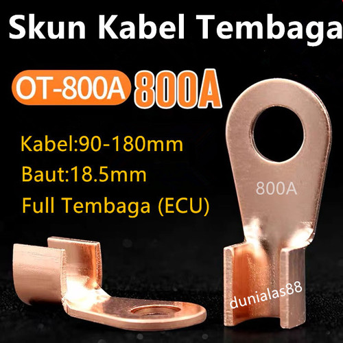 Skun Kabel OT-800A Baterai Kabel Konektor Tembaga Aki Audio