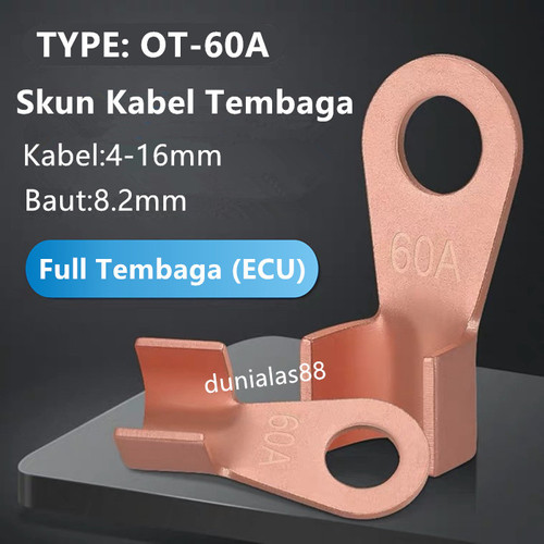 Skun Kabel OT-60A Baterai Kabel Konektor Tembaga Aki Audio