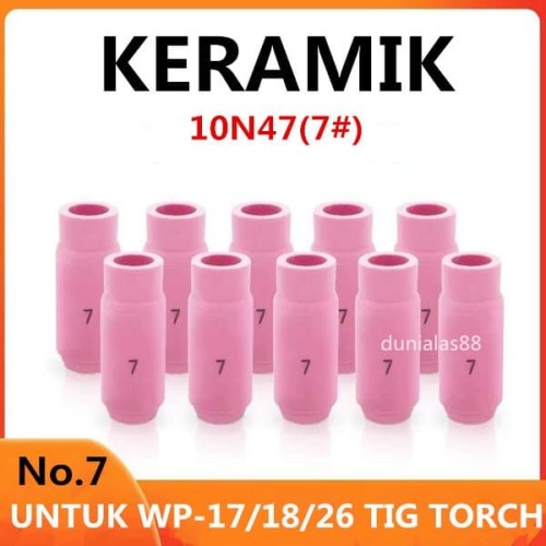 Keramik Argon No.7 Tig Argon Torch Alumina Nozzle Wp17 Wp18 Wp26