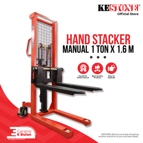 Hand Stacker Manual 1 Ton x 1,6 Meter - Hand Lift Forklift Hydraulic