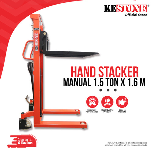 Hand Stacker Manual 1,5 Ton x 1,6 Meter - Hand Lift Forklift Hydraulic