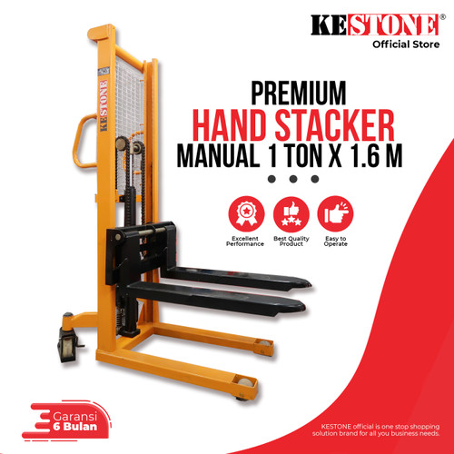 Hand Stacker Manual 1 Ton x 1,6 Meter PREMIUM - Hand Lift Hydraulic