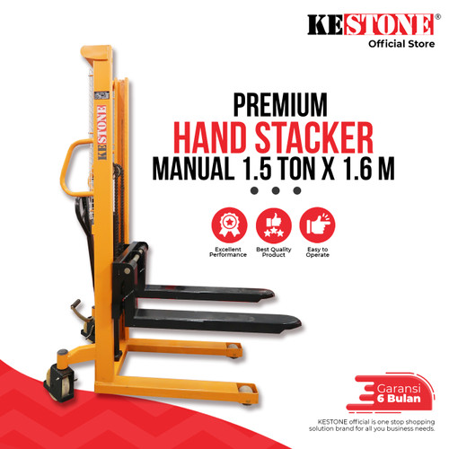 Hand Stacker Manual 1,5 Ton x 1,6 Meter PREMIUM - Hand Lift Hydraulic