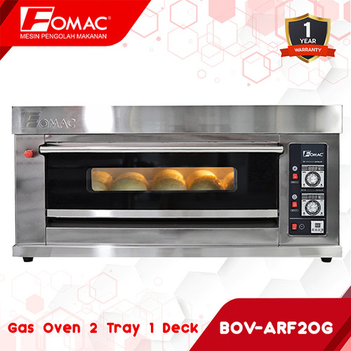 FOMAC Gas Oven BOV-ARF20G Mesin Pemanggang Roti Kue 2 Tray Timer