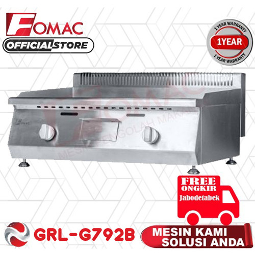 FOMAC Gas Griddle GRL-G792B Mesin Kompor Pemanggang Grill Makanan