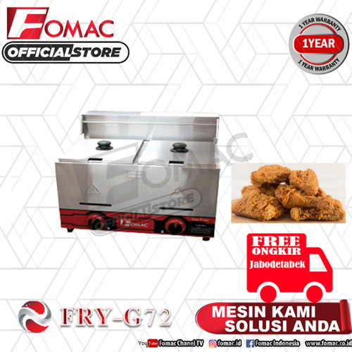 Gas Deep Fryer Penggorengan Makanan 2 Tungku FRY-G72 FOMAC