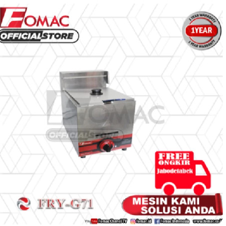 Gas Deep Fryer Penggorengan Makanan 1 Tungku FRY-G71 FOMAC