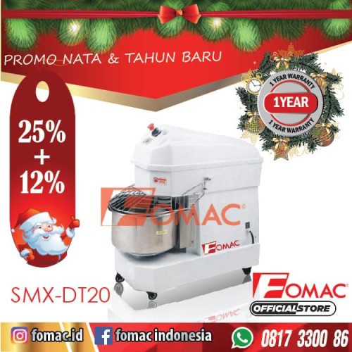 Mesin pengaduk adonan spiral mixer 20 Liter SMX-DT20 FOMAC