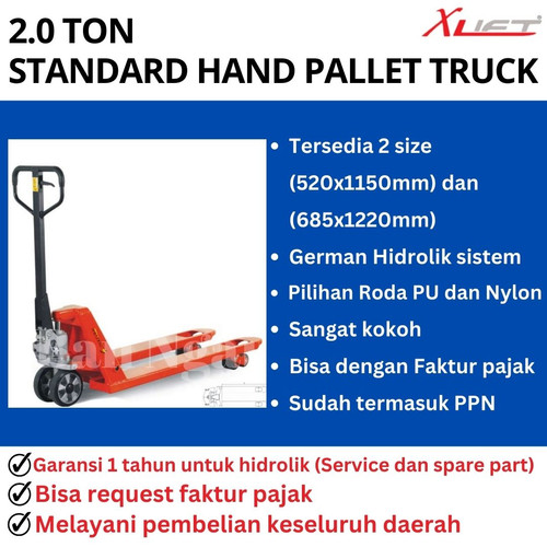 Hand Pallet Jack X-lift 2000 kg Narrow Wide Ban Ngai