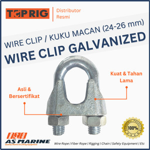 Wire Rope Clip / Klem Sling Kuku Macan 24-26 mm Galvanized TOPRIG