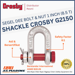 Shackle Dee / Segel Dee G2150 Bolt & Nut 1” 8.5 T CROSBY