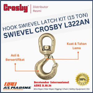 Crosby Hook Swievel L322AN (S322AN) with Latch Kit, 15 Ton