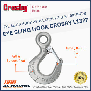 Crosby Hook Eye L1327 (S1327) with Latch kit, 1/4 - 5/16