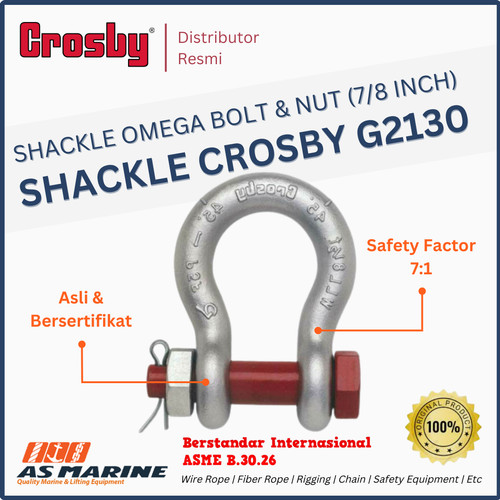 Shackle Omega / Segel Omega CROSBY G2130 Bolt & Nut 7/8” 6.5T