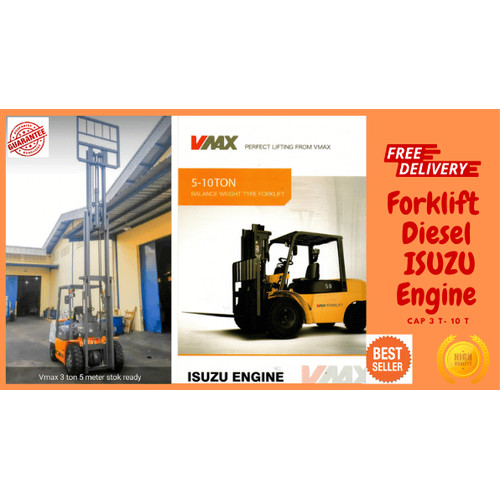 forklift diesel forklift solar mesin Isuzu Japan cap 3 ton tinggi 3 m