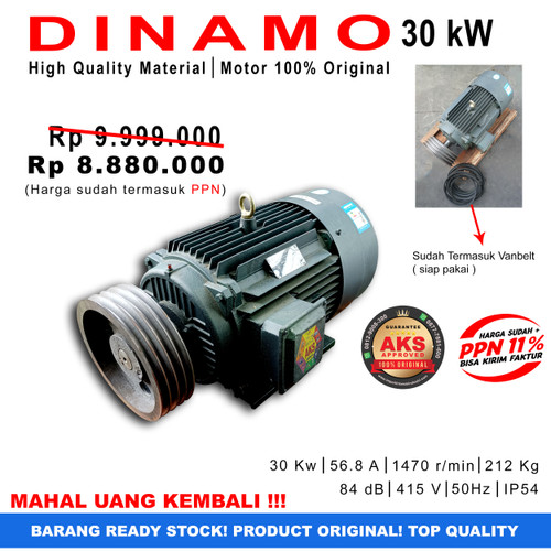 SPAREPART DINAMO 30 kW 415 V / 3 PHASE ORIGINAL TERMURAH