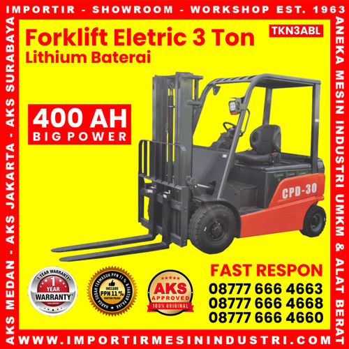 Forklift Eletric 3 TON - Lithium Baterai  - TKN3ABL