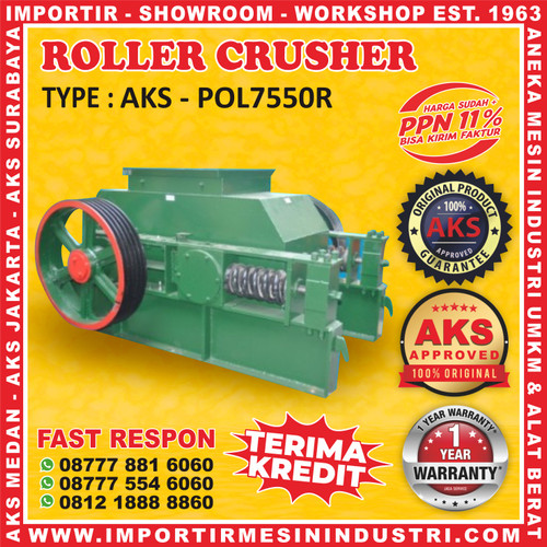 Mesin Hancurkan Batu / Roller Crusher C/W Motor AKS - POL7550R