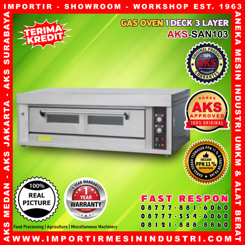 Mesin Oven Gas 1 Deck 3 Trays AKS - SAN103