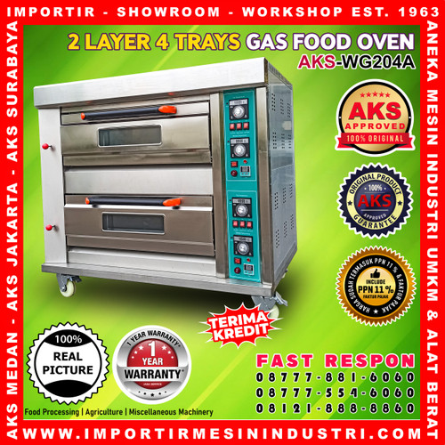 Gas Oven Roti 2 Deck 4 Loyang Pemanggang Roti Kue GARANSI AKS-WG204A