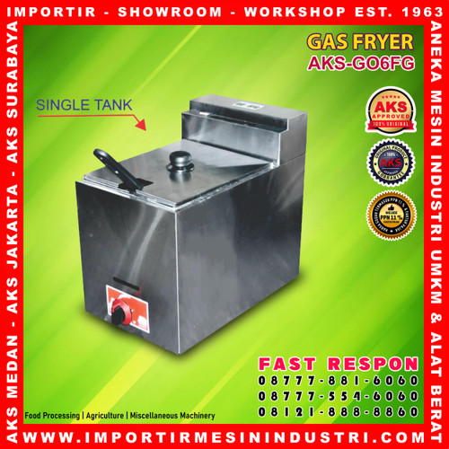 Mesin Goreng/ Penggoreng/ Gas Deep Fryer 6 Liter AKS-GO6FG GARANSI